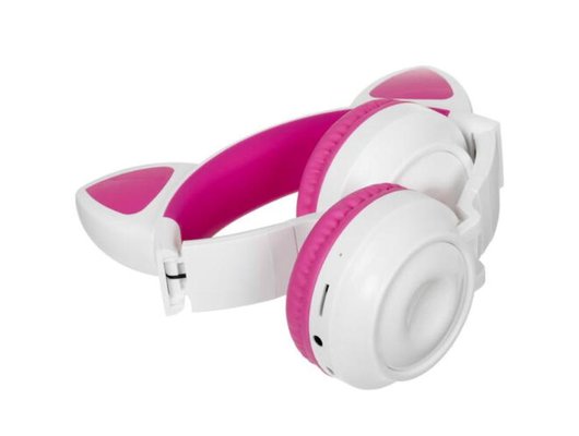 Наушники накладные QUMO PARTY CAT ВТ 0025 БЕЛО-РОЗОВЫЙ